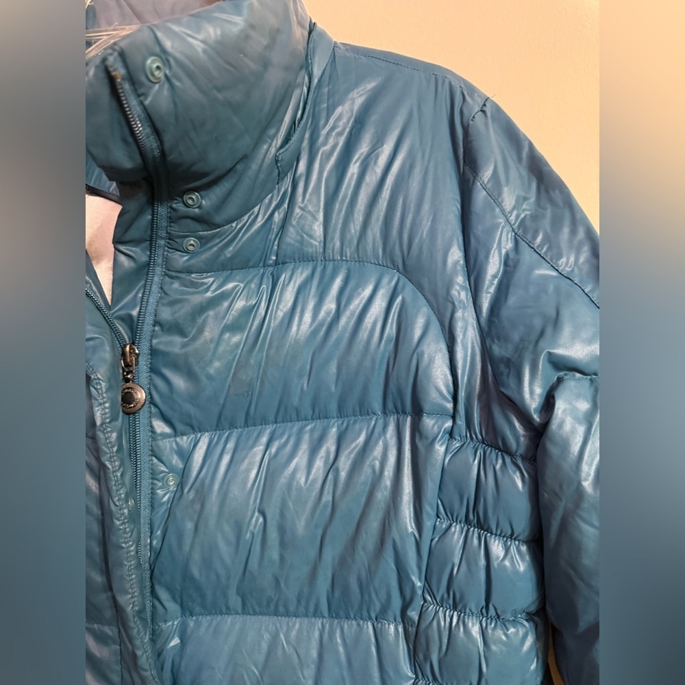 Calvin Klein Teal Puffer Down Jacket Coat Women’s Packable Lightweight Medium M - Picture 3 of 4
